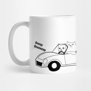Funny Cat Quote, Cat Driving A Car, Cool Cat Valentines Day Mug